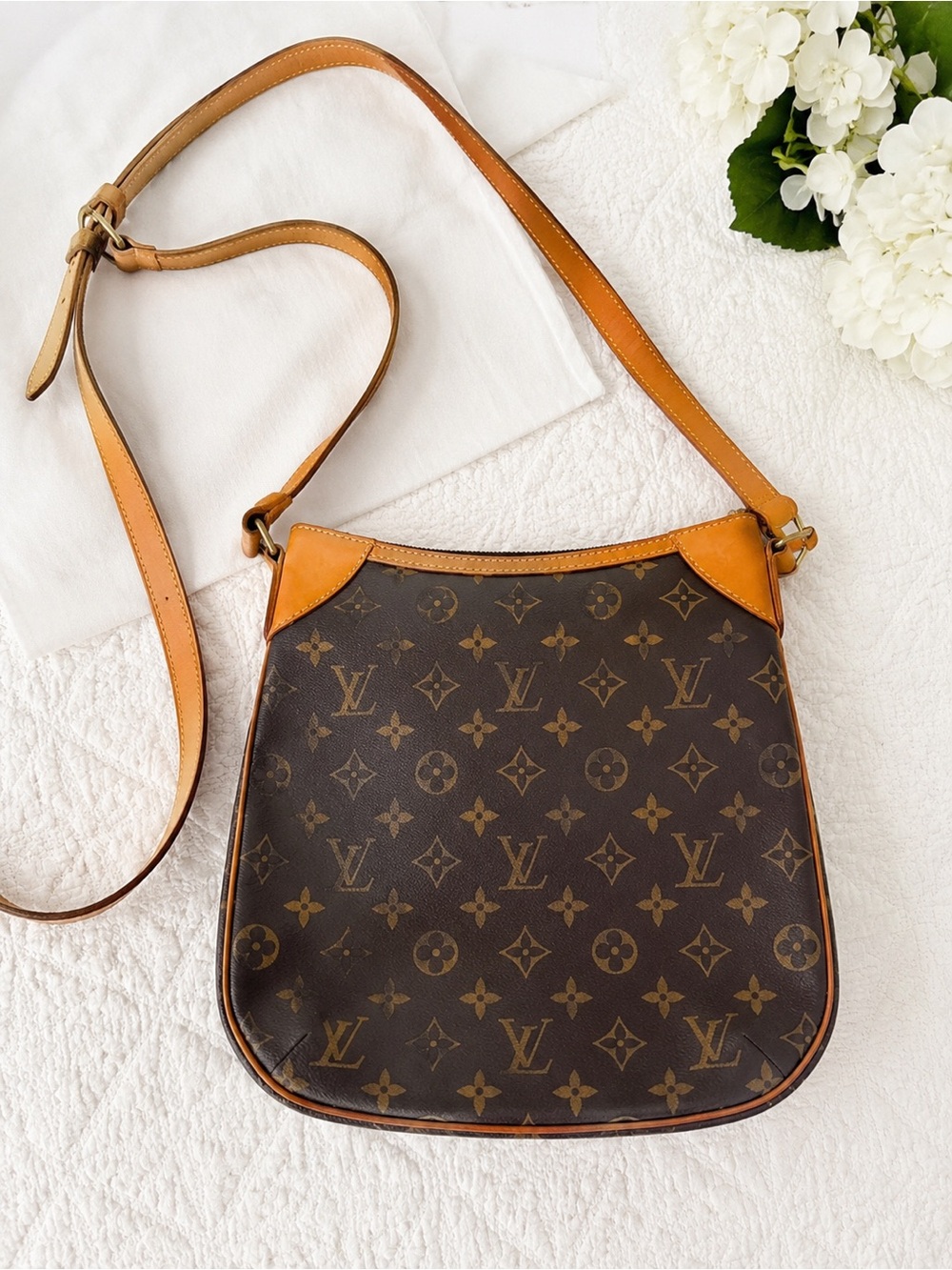 Louis Vuitton Monogram Crossbody Bag in Brown and Tan